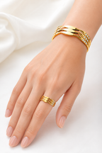 Triple Layered Crystal Cuff