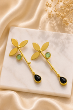 Three Petal Leaf Long Earring