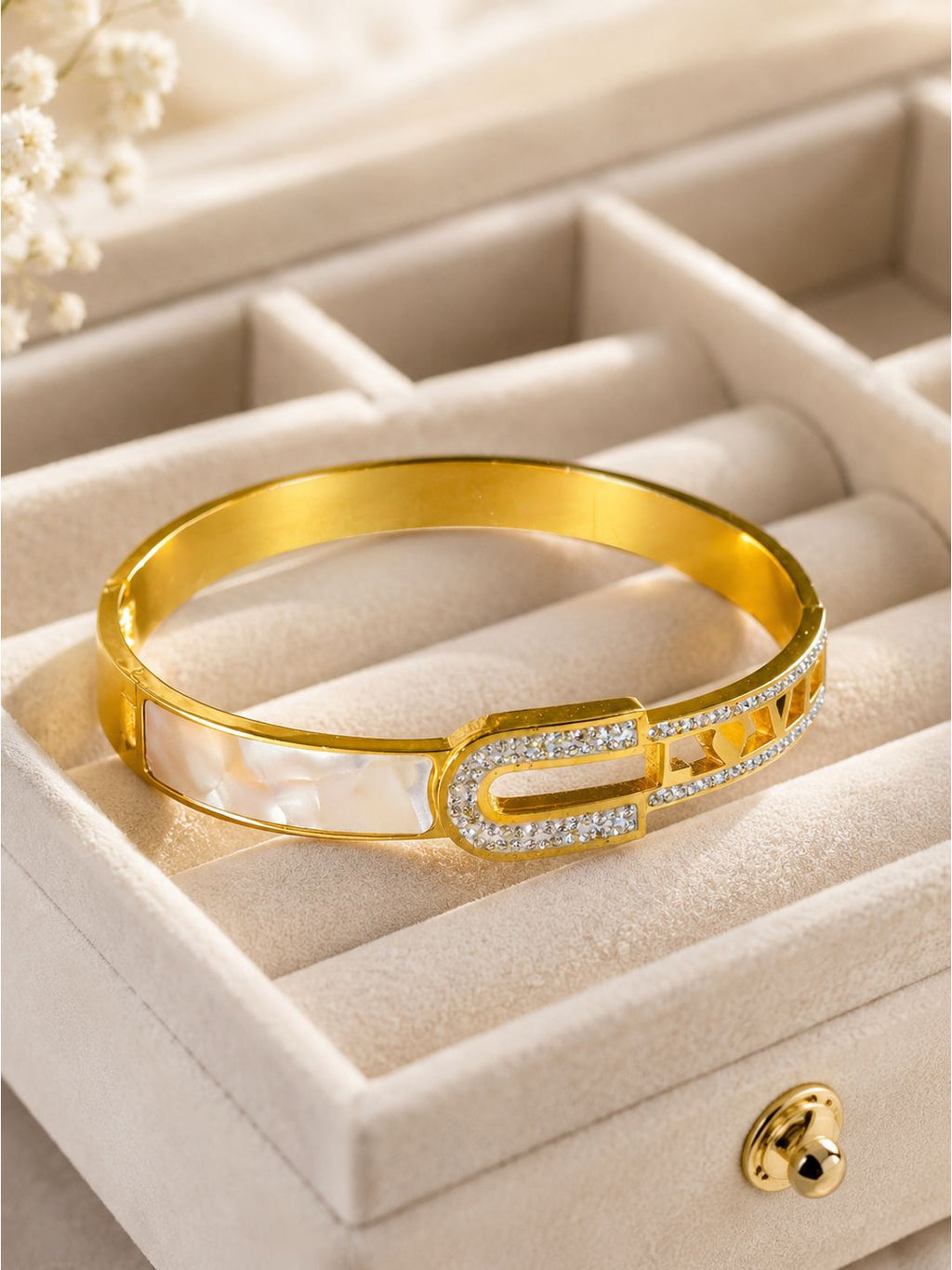 Anti-tarnish stainless steel u shaped mop bangle, jewellery accessory