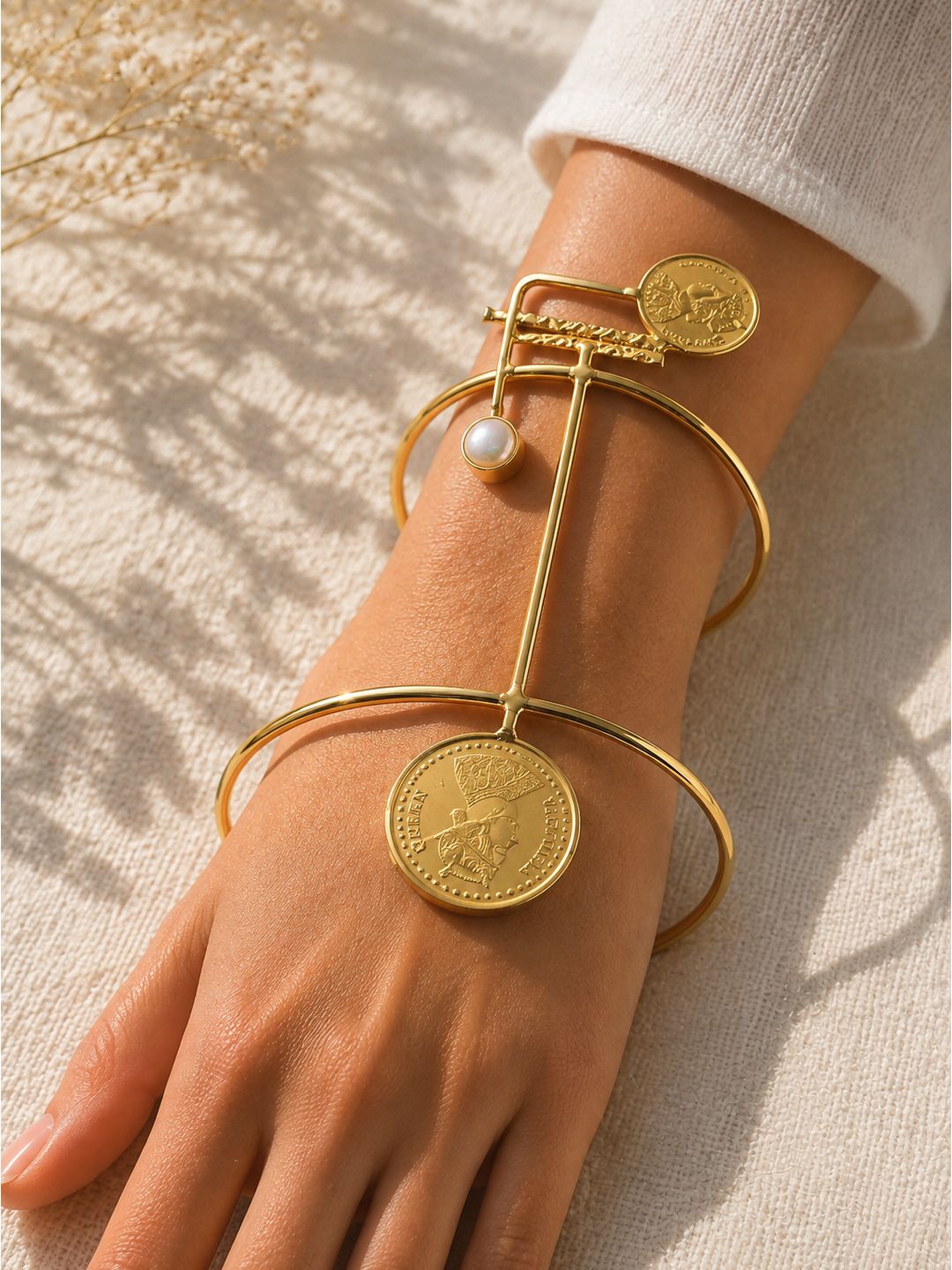 Brass victorian queen handcuff, jewellery accessory