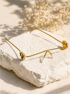 Brass v shaped pachikundan facelet, jewellery accessory