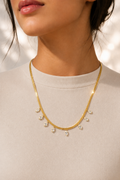 White Beads in Snake Chain