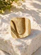 Brass wide folded ring, jewellery accessory