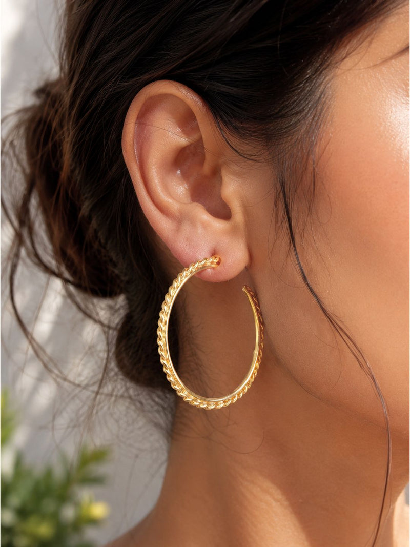Brass wired big hoops earrings, jewellery accessory