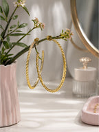Brass wired big hoops earrings, jewellery accessory