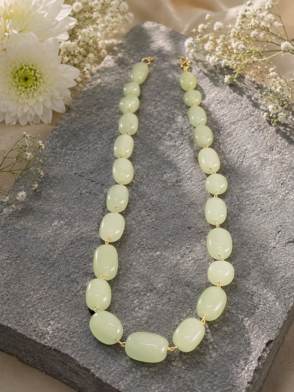 Aquamarine Stone Beads Neckpiece