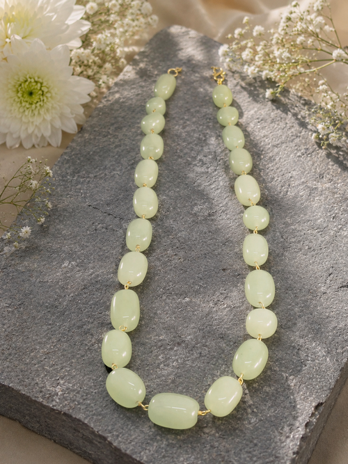 Aquamarine Stone Beads Neckpiece