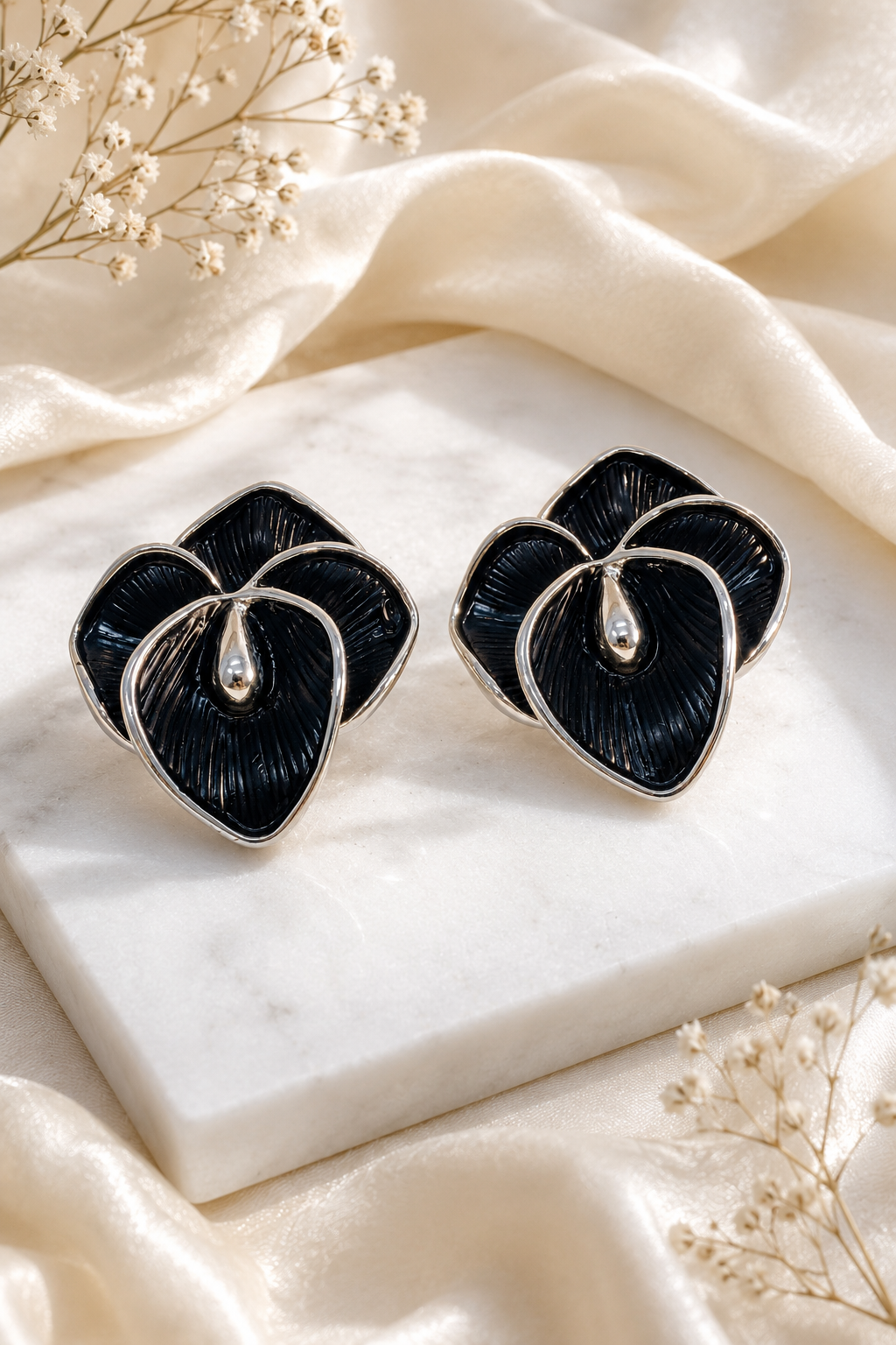 Black Enamel Studs