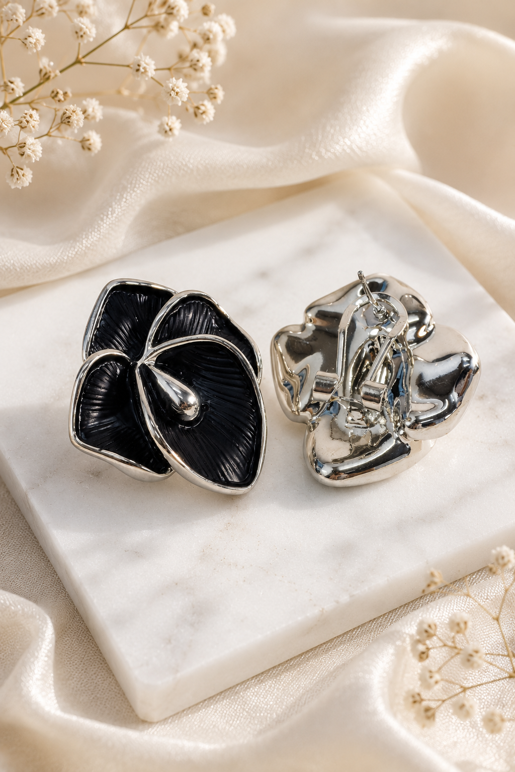 Black Enamel Studs