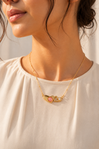 Double Hearts in Beaded Chain