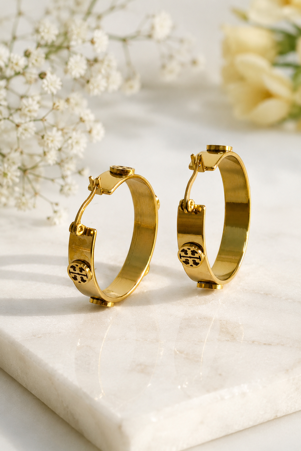 Floral Drap Hoops