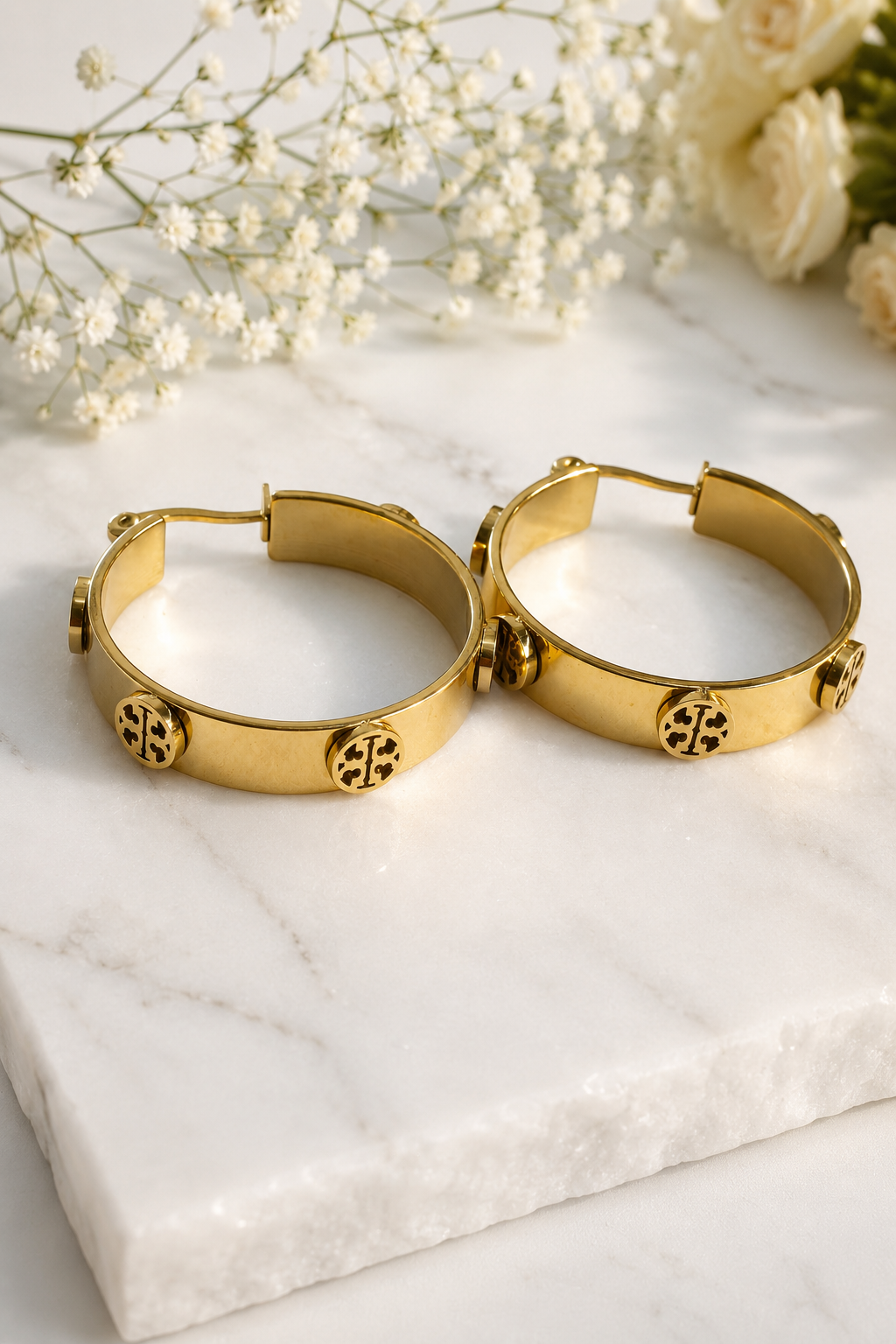 Floral Drap Hoops