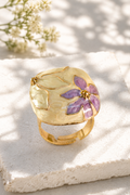 Floral White Statement Ring