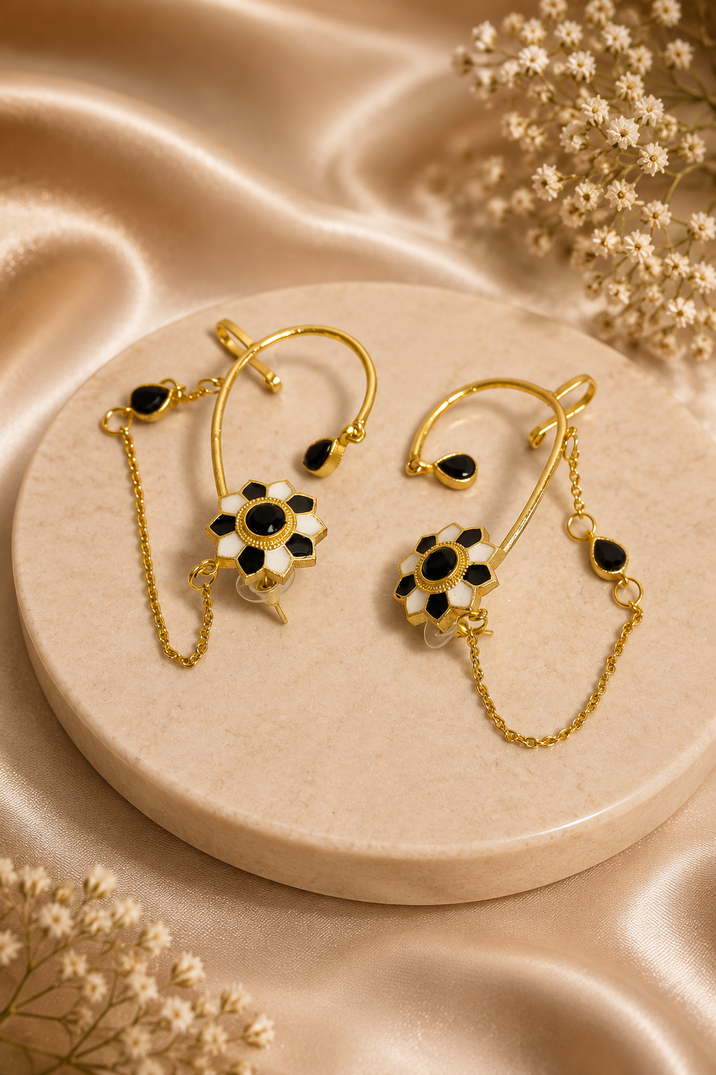 Flower Chain Ear Cuffs