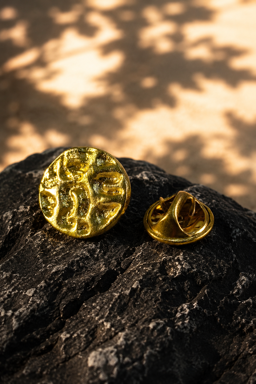 Hammered Circular Press Brooch