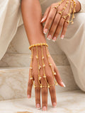 Brass flower pearl haathphool, jewellery accessory