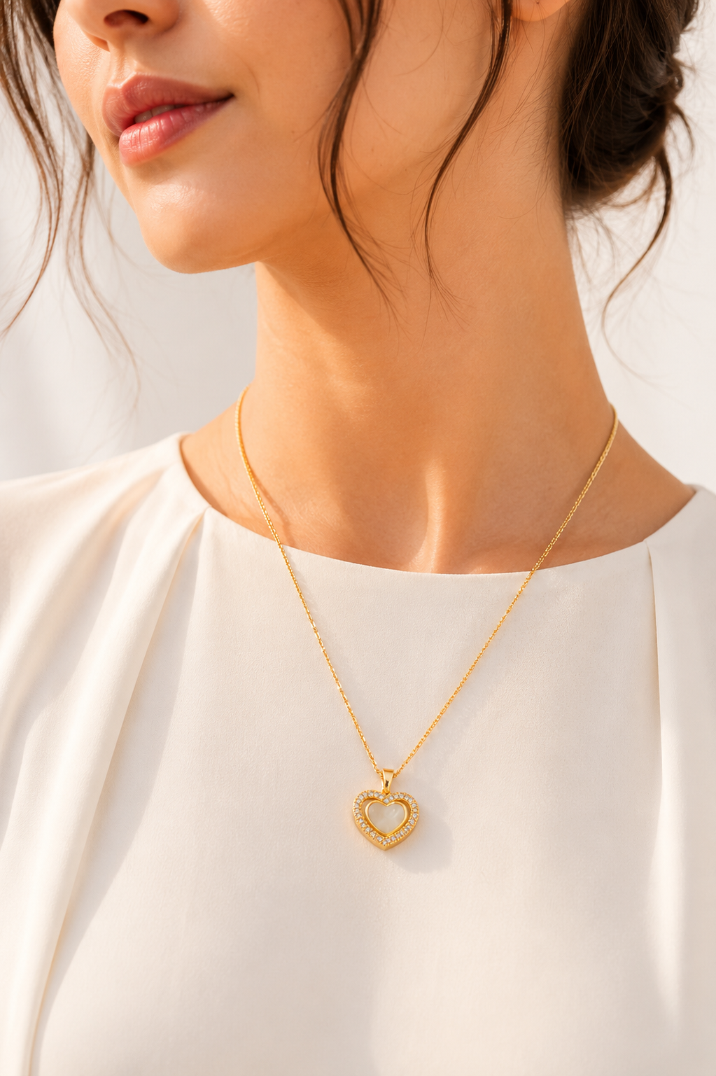 Heart MOP Chain Pendant