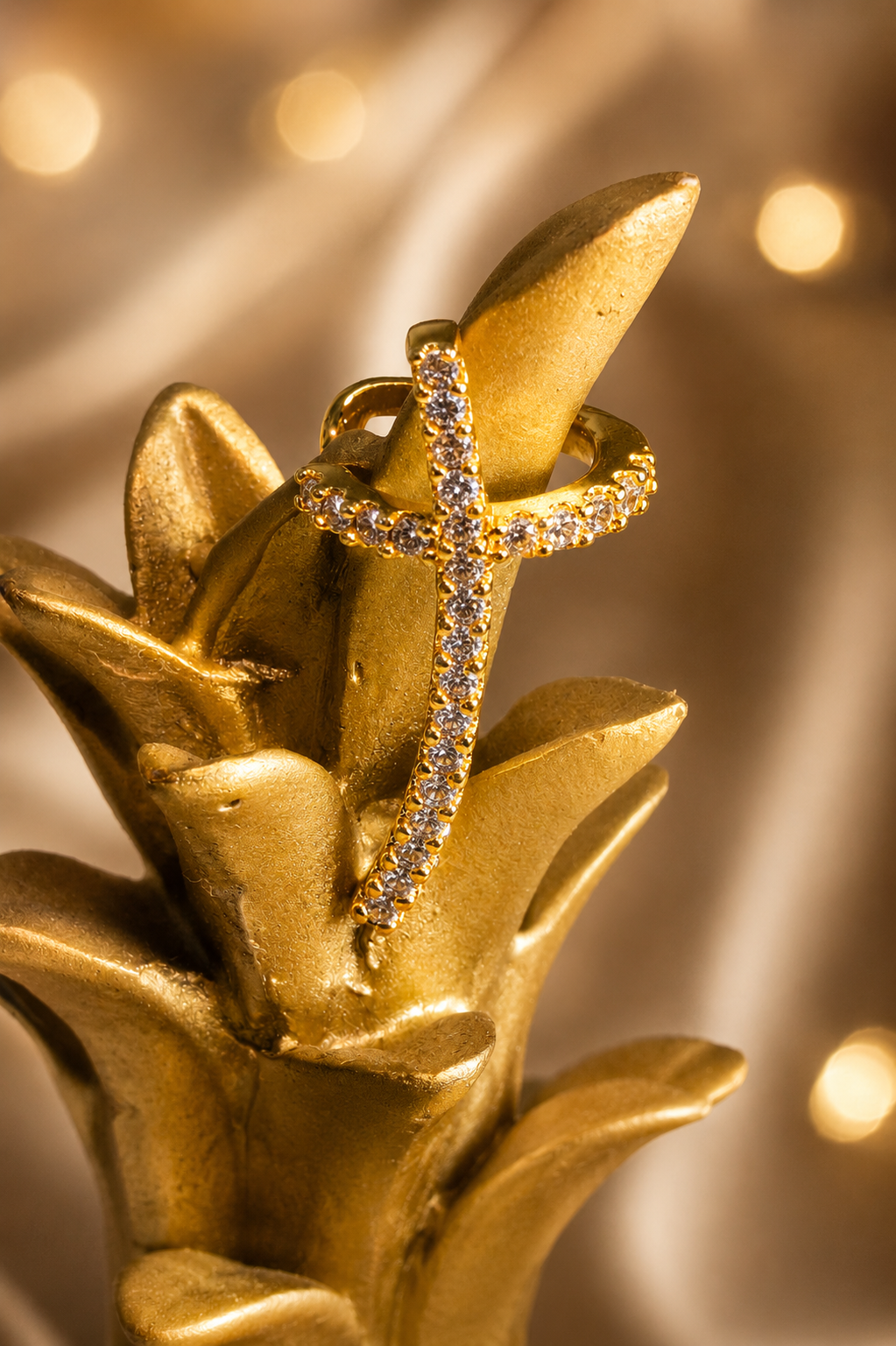 Long Cross Ear Cuff