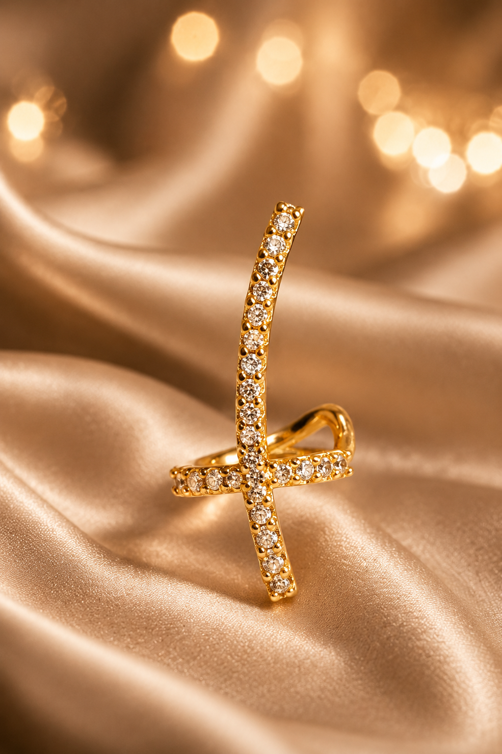 Long Cross Ear Cuff