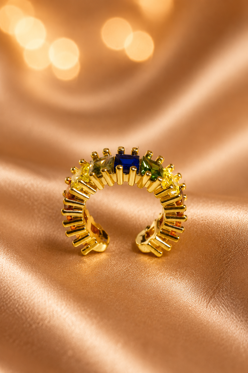 Multicolored Stones Ear Cuff