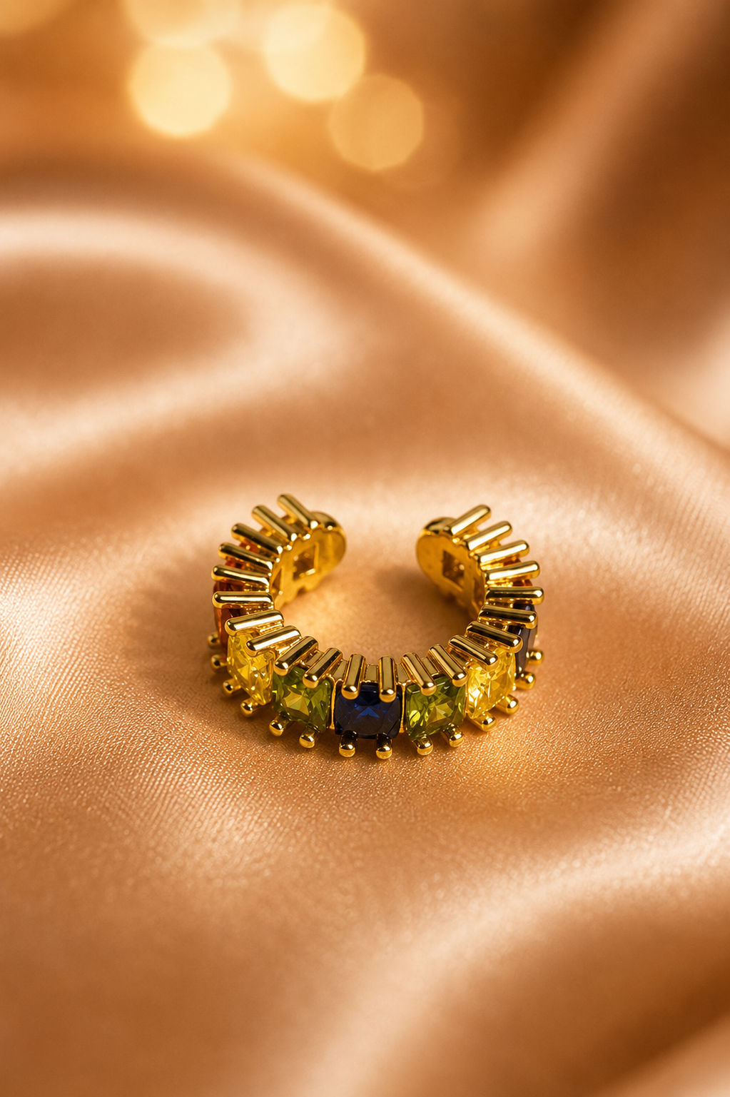 Multicolored Stones Ear Cuff