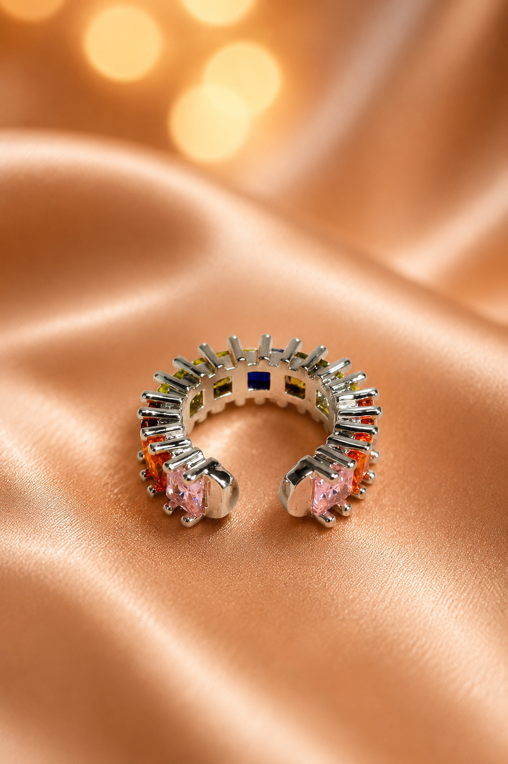 Multicolored Stones Ear Cuff