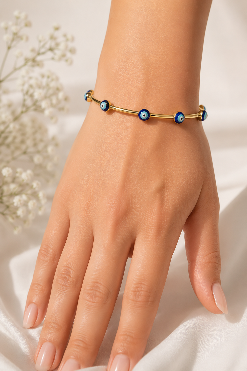 Multi Evil Eye Open Bangle