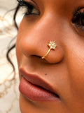 Anti-tarnish stainless steel flower blooming nosepin, jewellery accessory