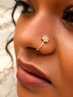 Anti-tarnish stainless steel flower blooming nosepin, jewellery accessory