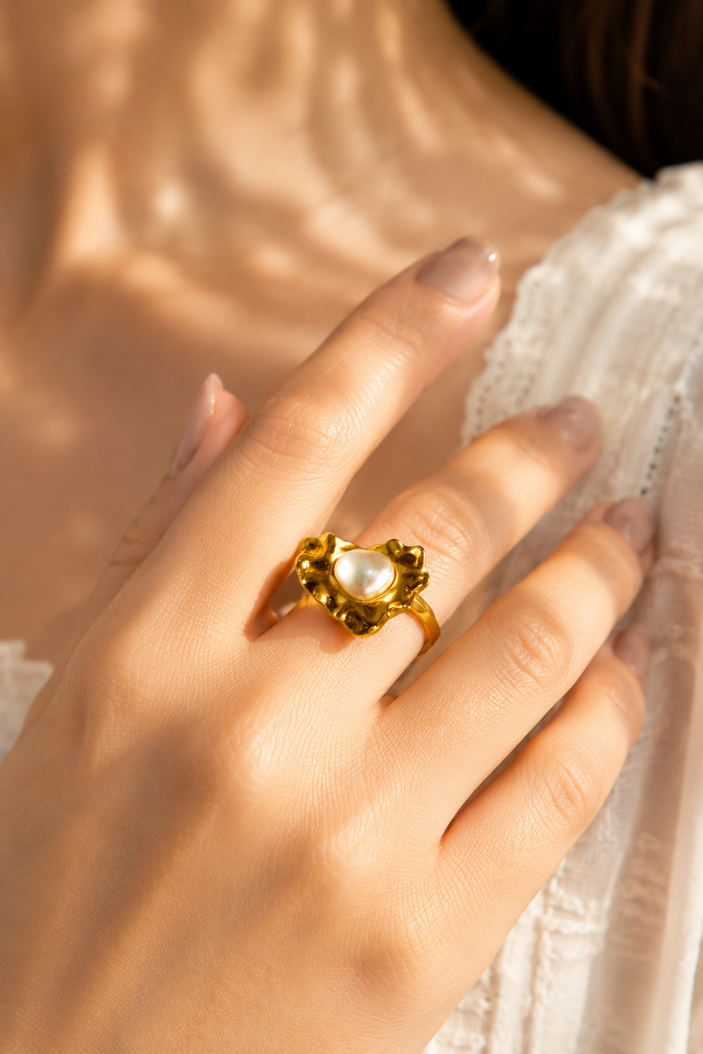 Pearl Hearts Ring