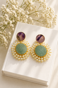 Pearl Studded Uncut Stones Danglers