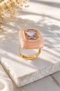 Pink Statement Ring with Crystal