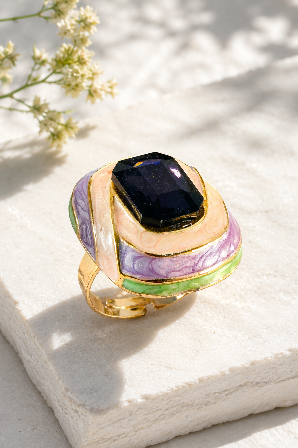 Purple Pink Statement Ring
