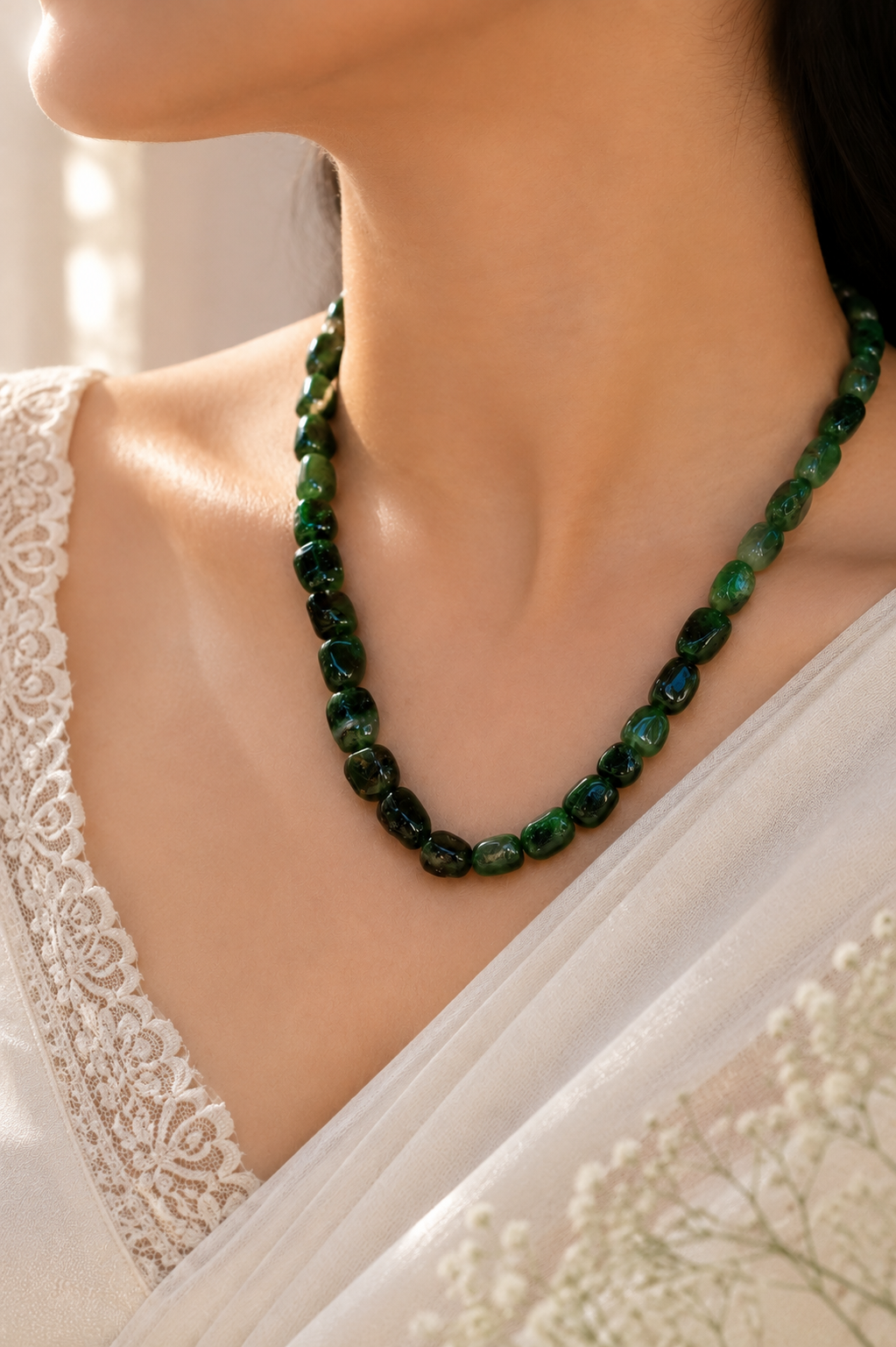 Sea Green Heavy Jade Stone Neckpiece