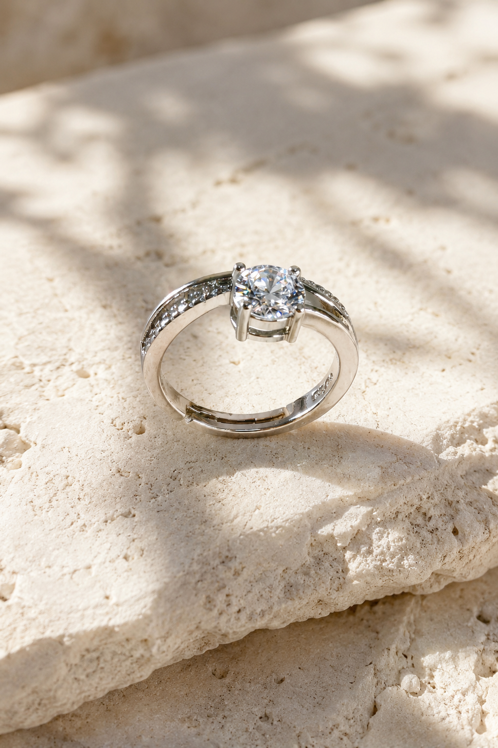 Single Diamond with Double Layered Stones