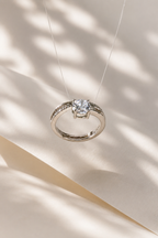 Single Diamond with Double Layered Stones