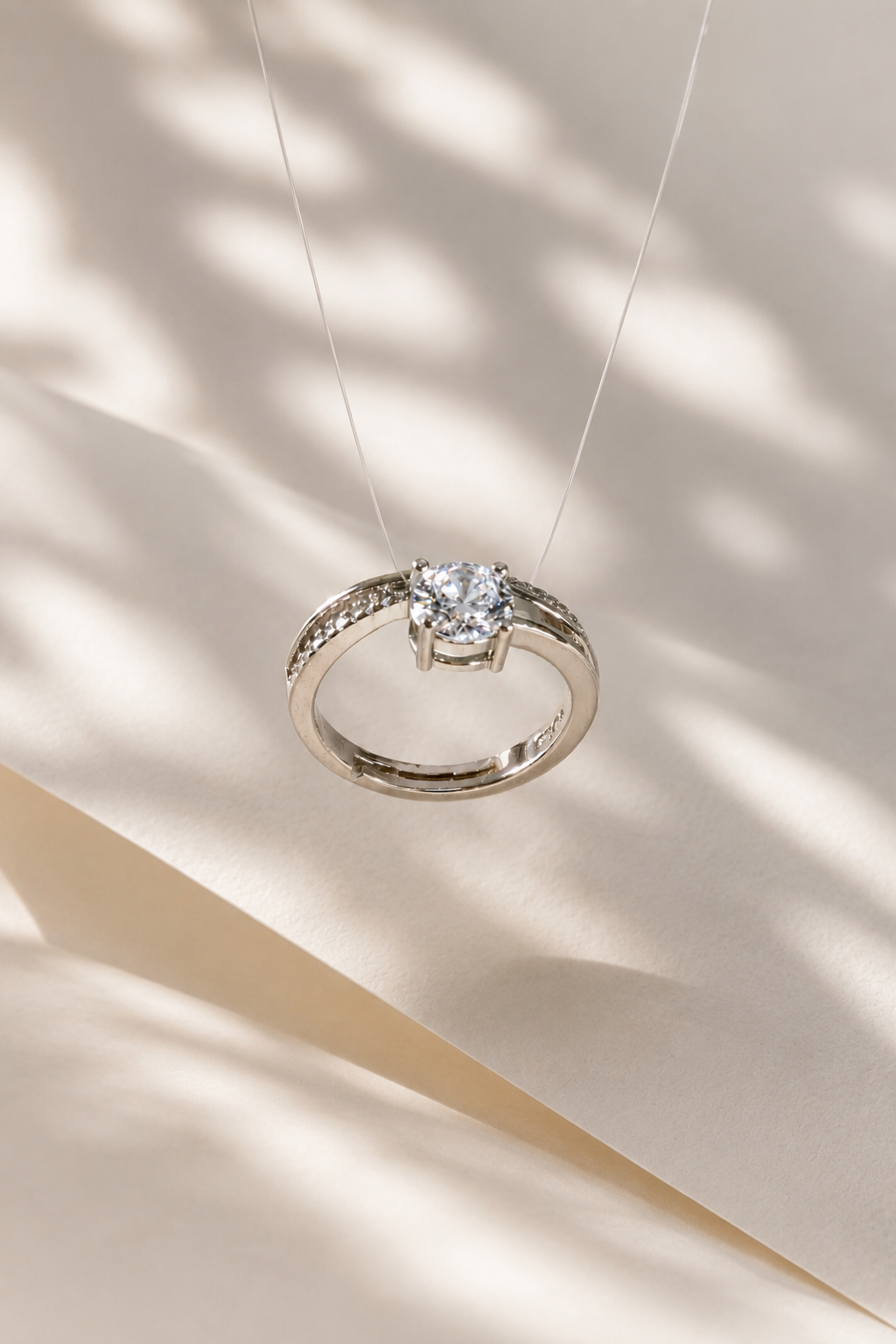 Single Diamond with Double Layered Stones
