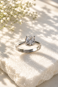 Single Diamond with Plain Band