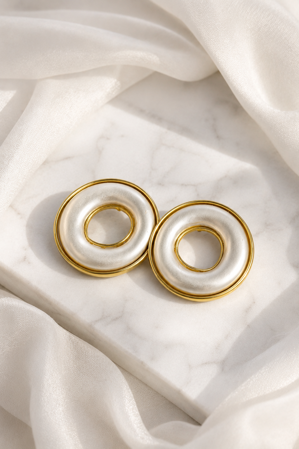 White Enameled Circles