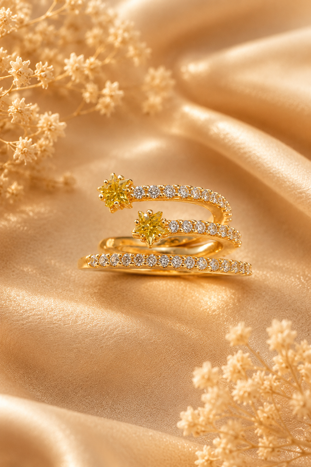 Yellow Stars Ear Cuff
